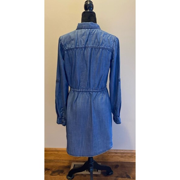 Maurice’s Light Denim Dress Size Medium Snap Front Elastic Waist Western Rodeo - Picture 5 of 9
